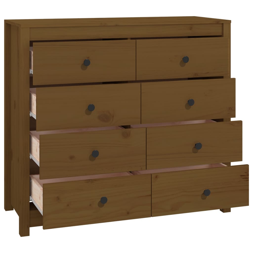 Armoire latérale Marron Miel 100x40x90 cm Bois de pin massif - XIOS
