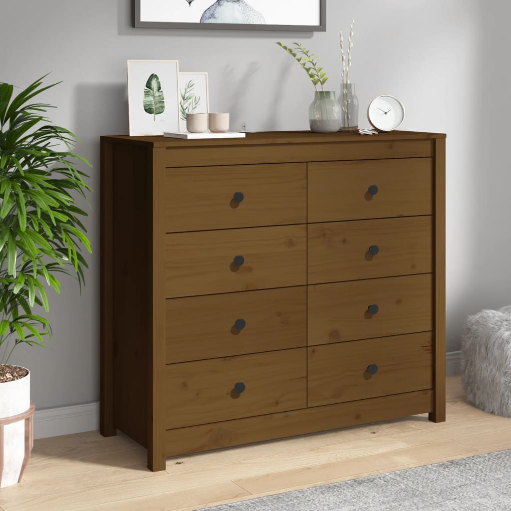 Armoire latérale Marron Miel 100x40x90 cm Bois de pin massif - XIOS