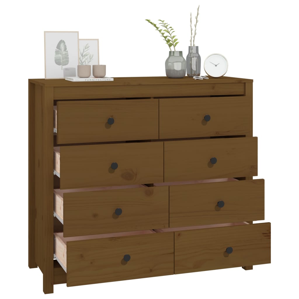 Armoire latérale Marron Miel 100x40x90 cm Bois de pin massif - XIOS