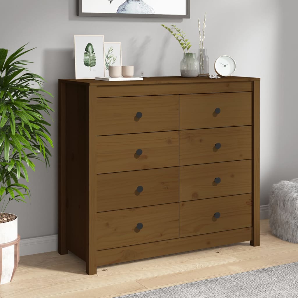 Armoire latérale Marron Miel 100x40x90 cm Bois de pin massif - XIOS