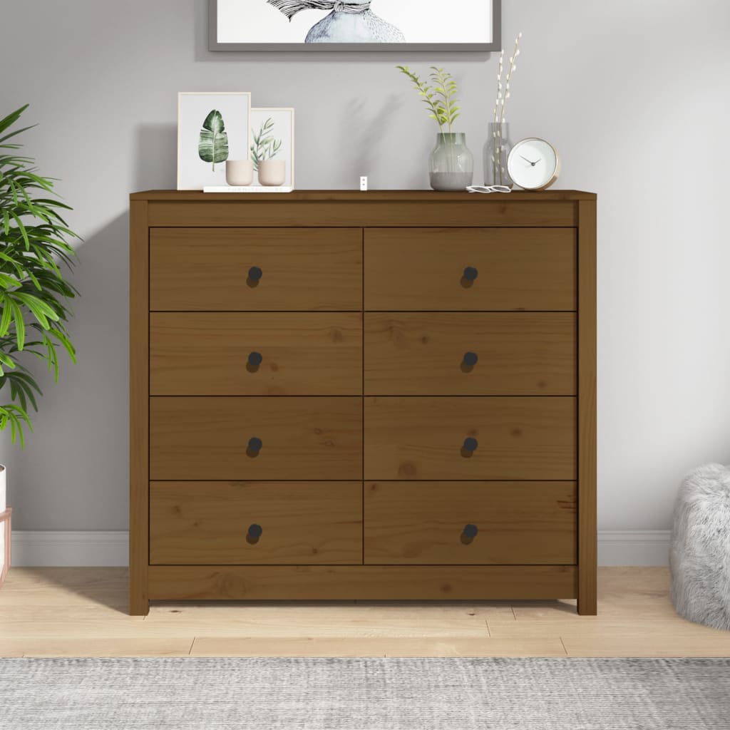 Armoire latérale Marron Miel 100x40x90 cm Bois de pin massif - XIOS
