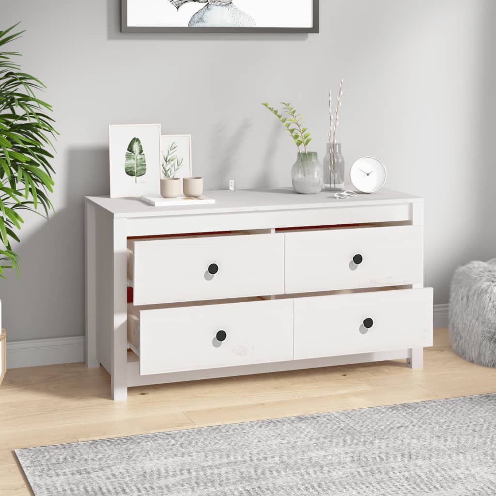 Armoire latérale Blanc 100x40x54 cm Bois de pin massif - XIOS
