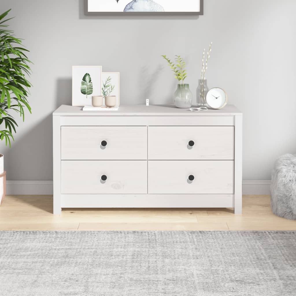 Armoire latérale Blanc 100x40x54 cm Bois de pin massif - XIOS