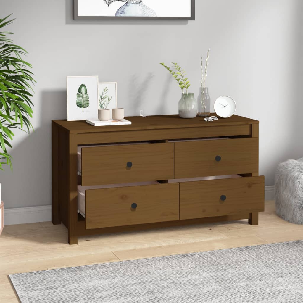Armoire latérale Marron Miel 100x40x54 cm Bois de pin massif - XIOS