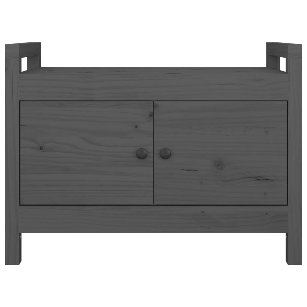 Banc d'entrée Gris 80x40x60 cm Bois de pin massif - XIOS