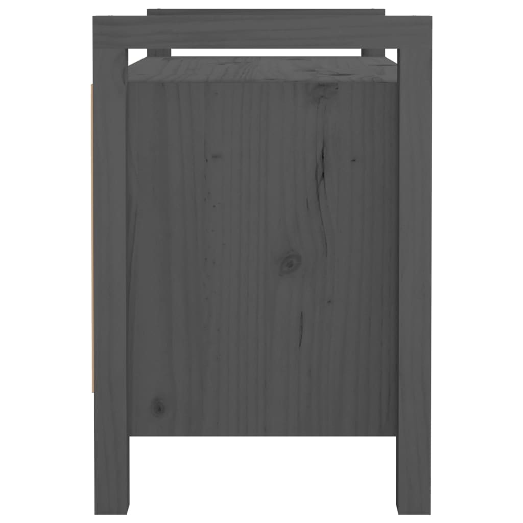 Banc d'entrée Gris 80x40x60 cm Bois de pin massif - XIOS