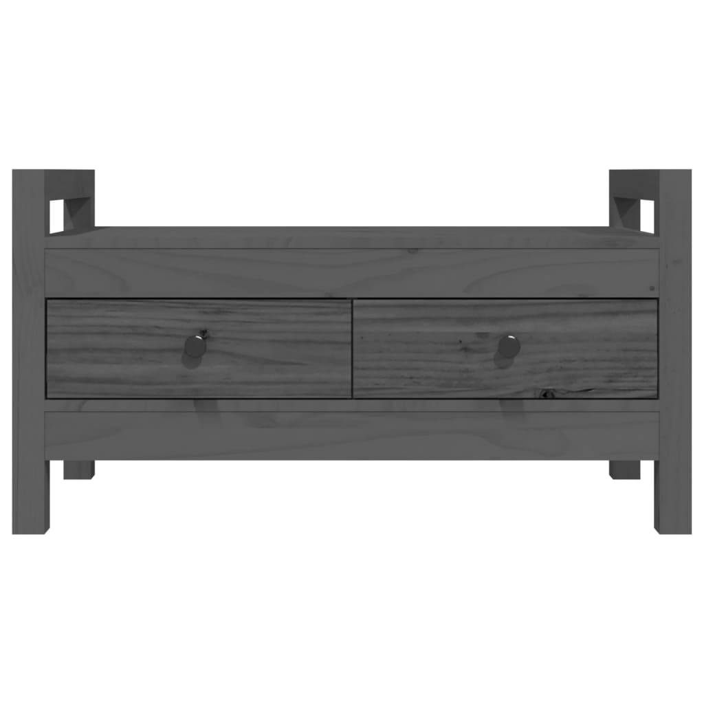 Banc d'entrée Gris 80x40x43 cm Bois de pin massif - XIOS