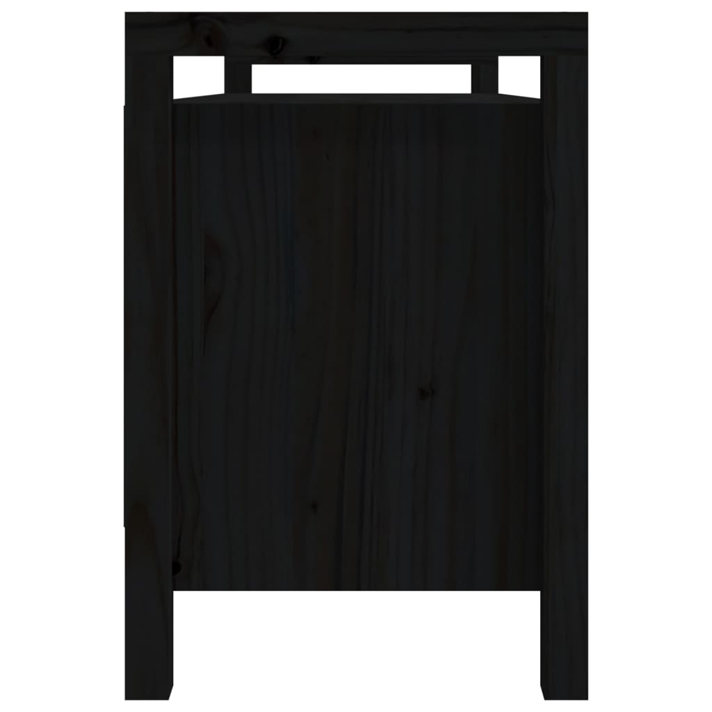 Banc d'entrée Noir 110x40x60 cm Bois de pin massif - XIOS