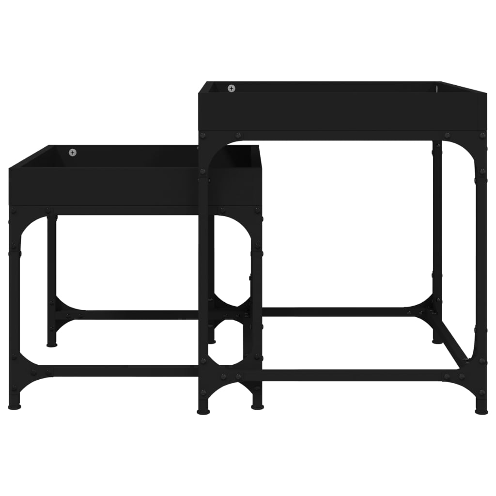 Tables d'appoint 2 pcs Noir Bois d'ingénierie - XIOS