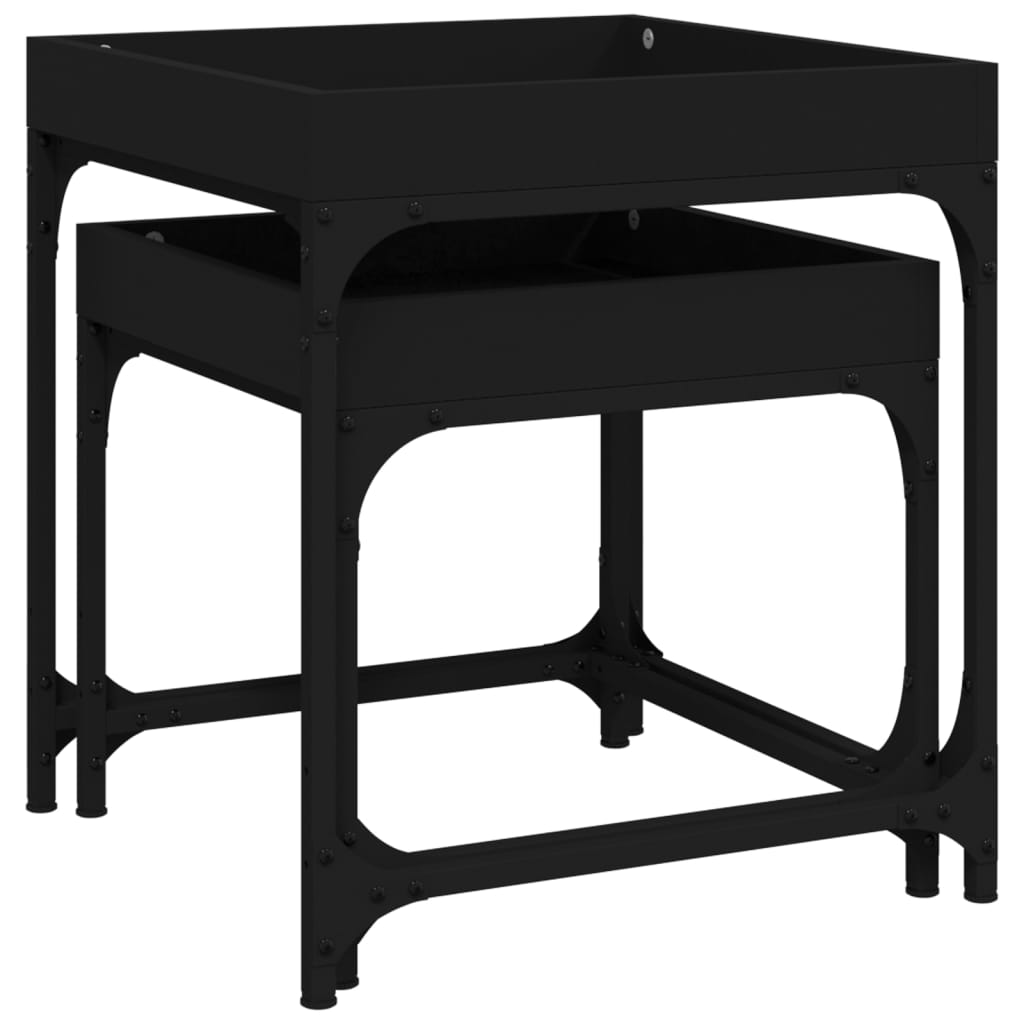 Tables d'appoint 2 pcs Noir Bois d'ingénierie - XIOS