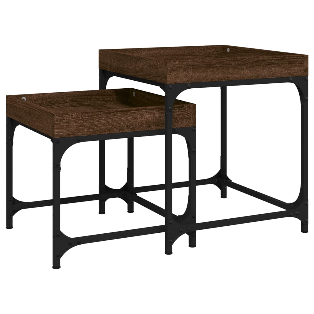 Tables d'appoint 2 pcs Chêne marron Bois d'ingénierie - XIOS