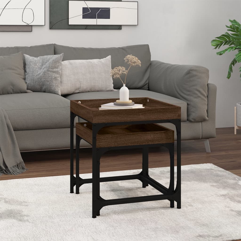 Tables d'appoint 2 pcs Chêne marron Bois d'ingénierie - XIOS