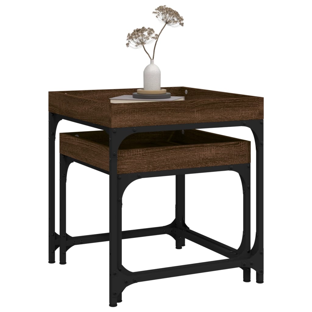 Tables d'appoint 2 pcs Chêne marron Bois d'ingénierie - XIOS