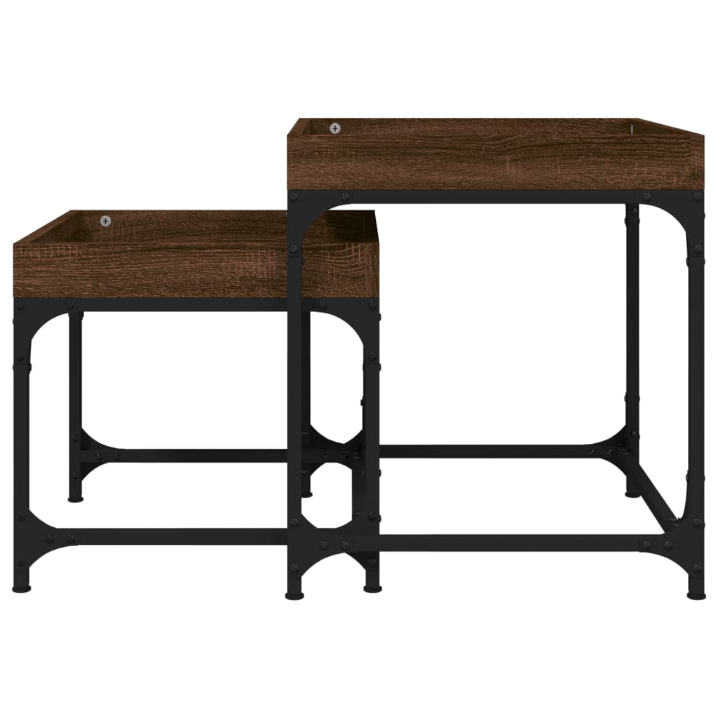 Tables d'appoint 2 pcs Chêne marron Bois d'ingénierie - XIOS