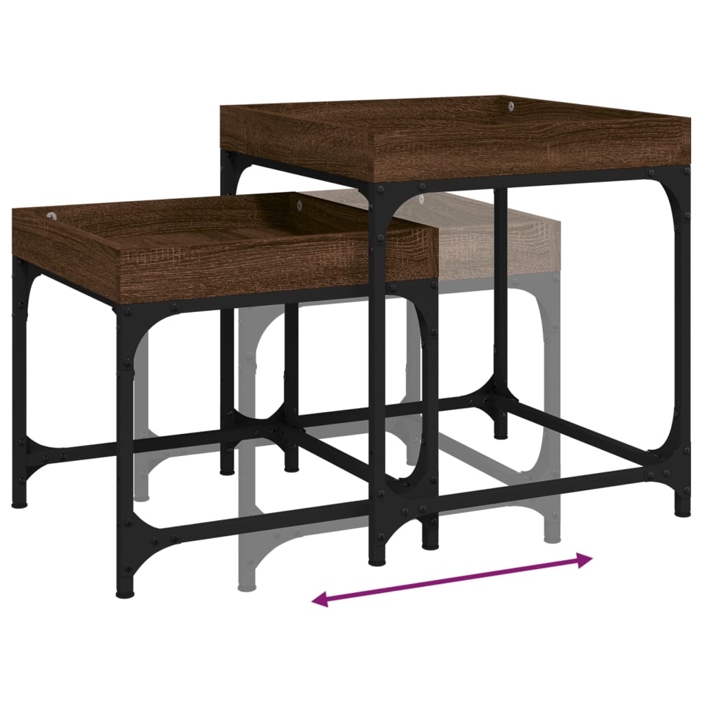 Tables d'appoint 2 pcs Chêne marron Bois d'ingénierie - XIOS