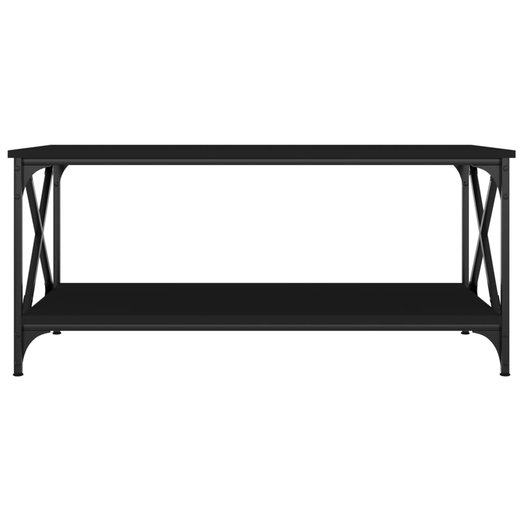 Table basse Noir 100x50x45 cm Bois d'ingénierie et fer - XIOS