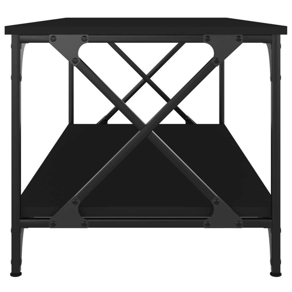 Table basse Noir 100x50x45 cm Bois d'ingénierie et fer - XIOS
