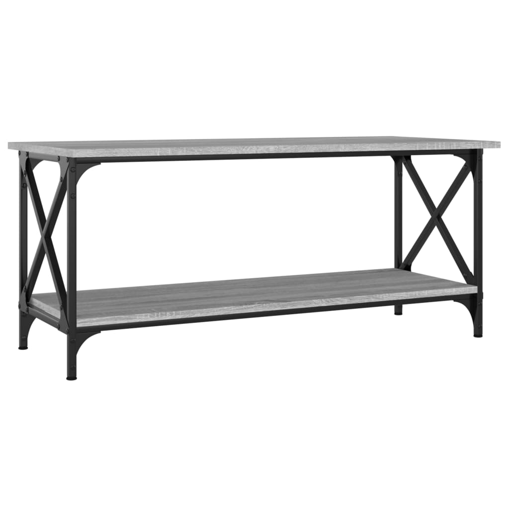Table basse Sonoma gris 100x45x45 cm Bois d'ingénierie et fer - XIOS