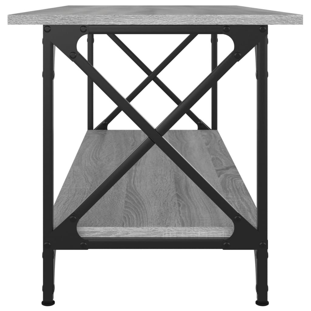 Table basse Sonoma gris 100x45x45 cm Bois d'ingénierie et fer - XIOS