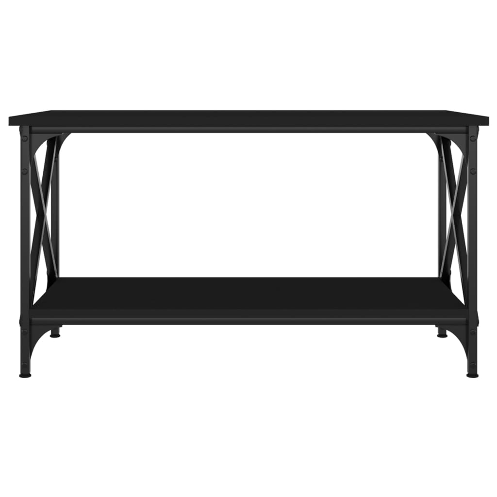 Table basse Noir 80x45x45 cm Bois d'ingénierie et fer - XIOS