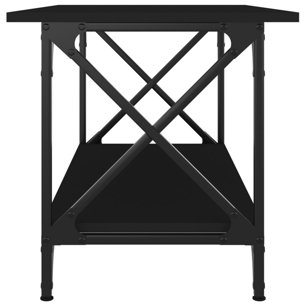 Table basse Noir 80x45x45 cm Bois d'ingénierie et fer - XIOS