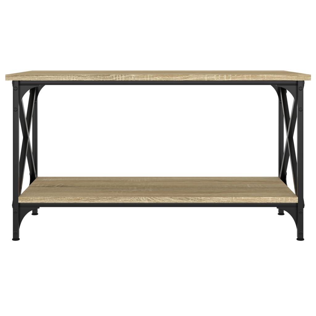 Table basse Chêne sonoma 80x45x45 cm Bois d'ingénierie et fer - XIOS