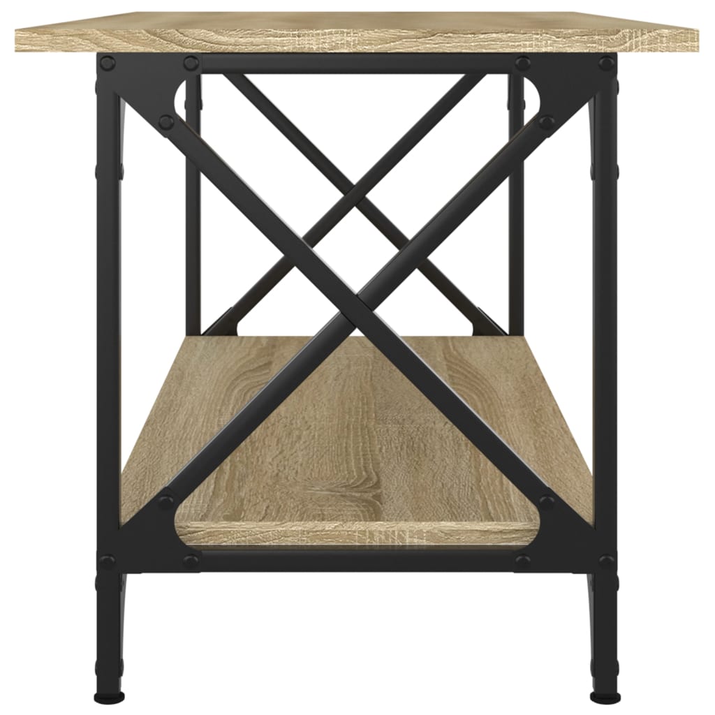 Table basse Chêne sonoma 80x45x45 cm Bois d'ingénierie et fer - XIOS