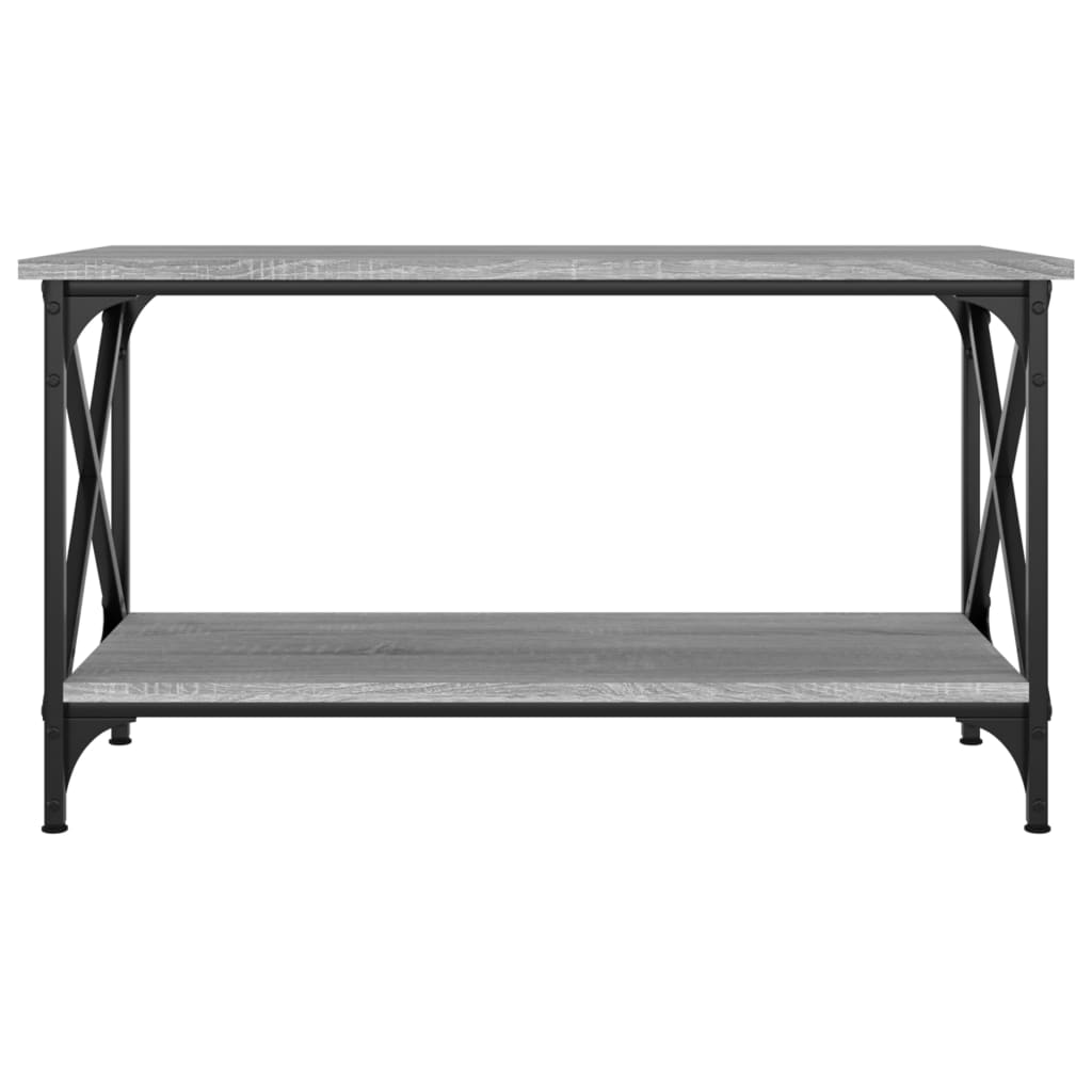 Table basse Sonoma gris 80x45x45 cm Bois d'ingénierie et fer - XIOS