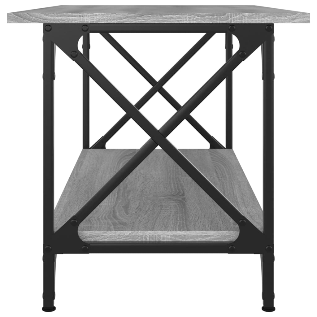 Table basse Sonoma gris 80x45x45 cm Bois d'ingénierie et fer - XIOS
