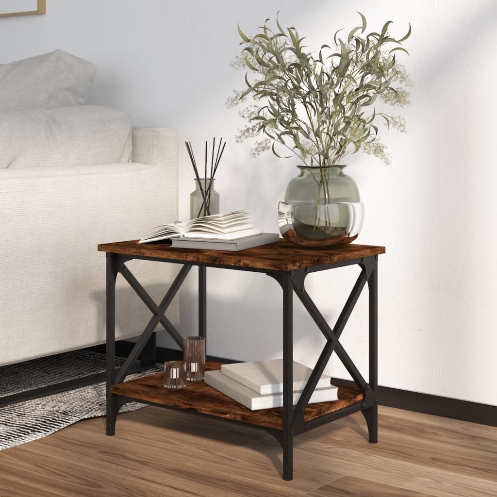 Table d'appoint Chêne fumé 55x38x45 cm Bois d'ingénierie - XIOS