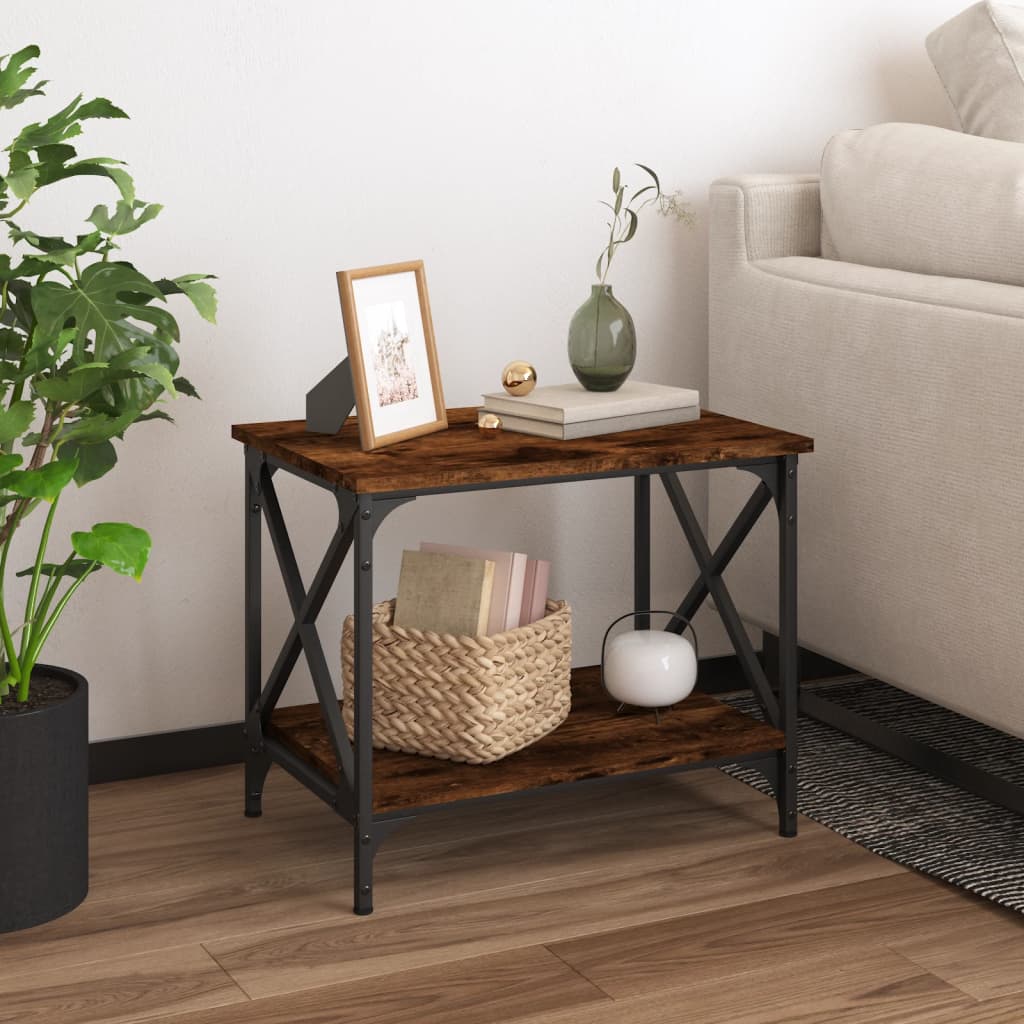 Table d'appoint Chêne fumé 55x38x45 cm Bois d'ingénierie Tables basses vidaXL