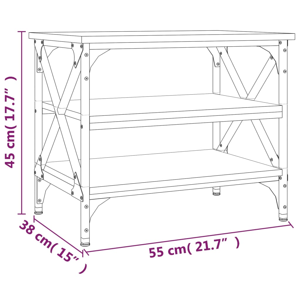 Table d'appoint Noir 55x38x45 cm Bois d'ingénierie - XIOS