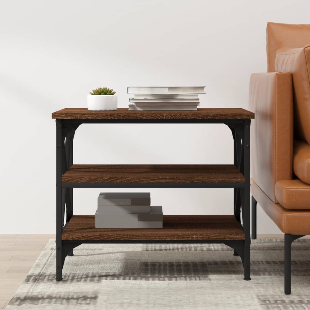 Table d'appoint Chêne marron 55x38x45 cm Bois d'ingénierie - XIOS