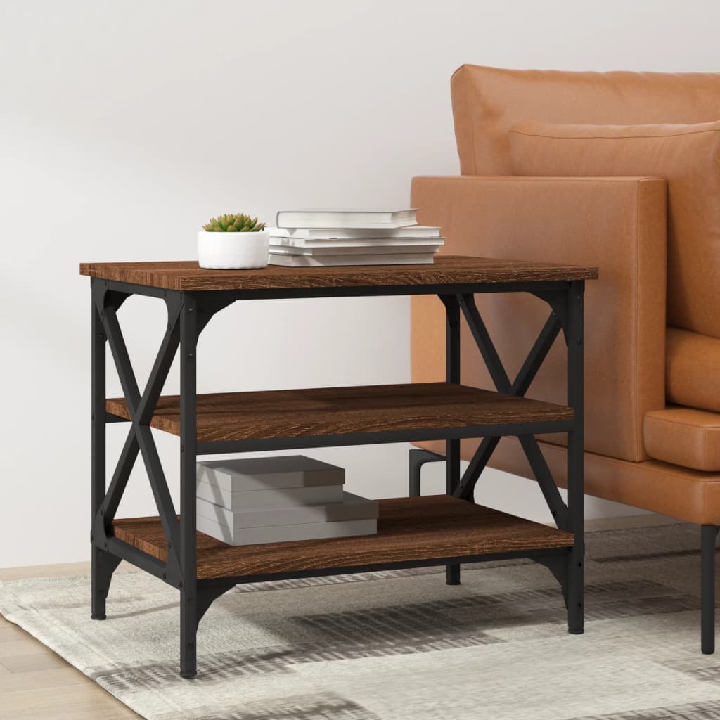 Table d'appoint Chêne marron 55x38x45 cm Bois d'ingénierie - XIOS