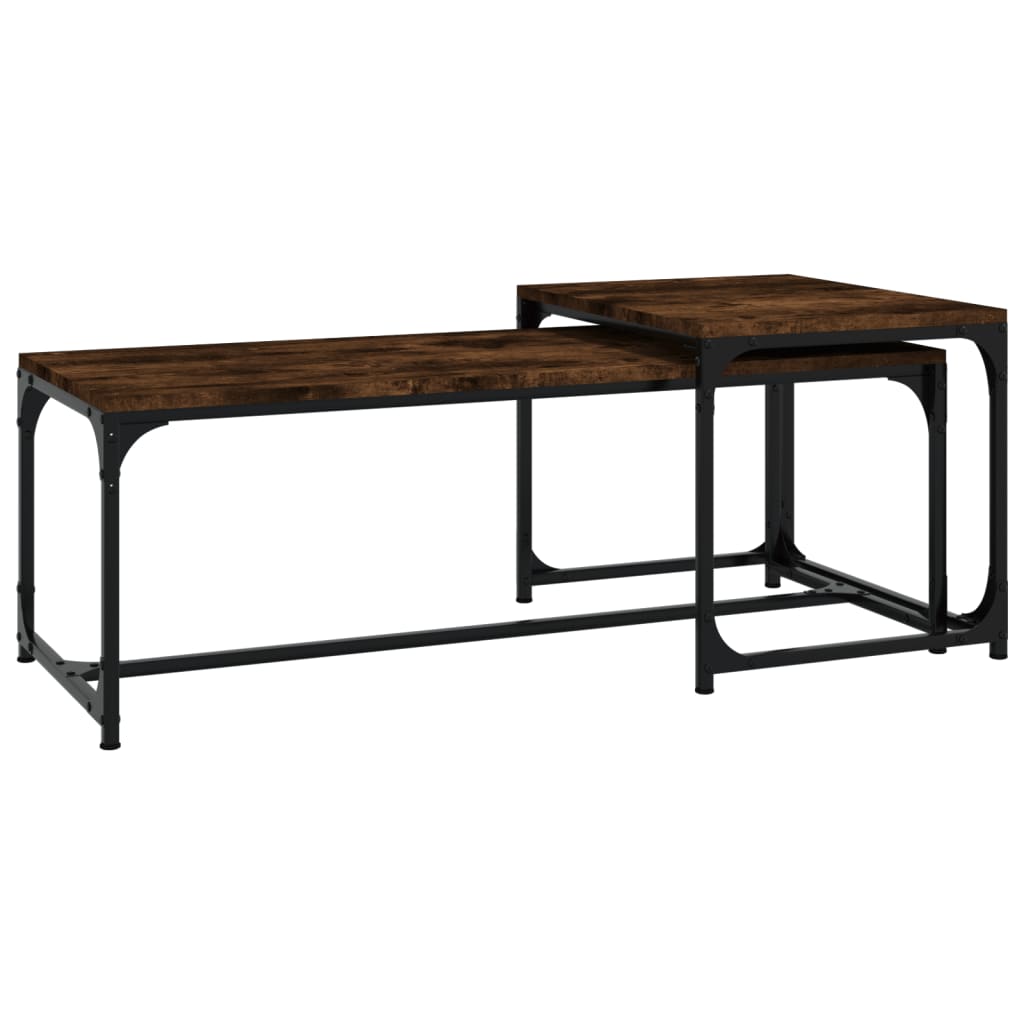 Tables basses 2 pcs Chêne fumé Bois d'ingénierie - XIOS