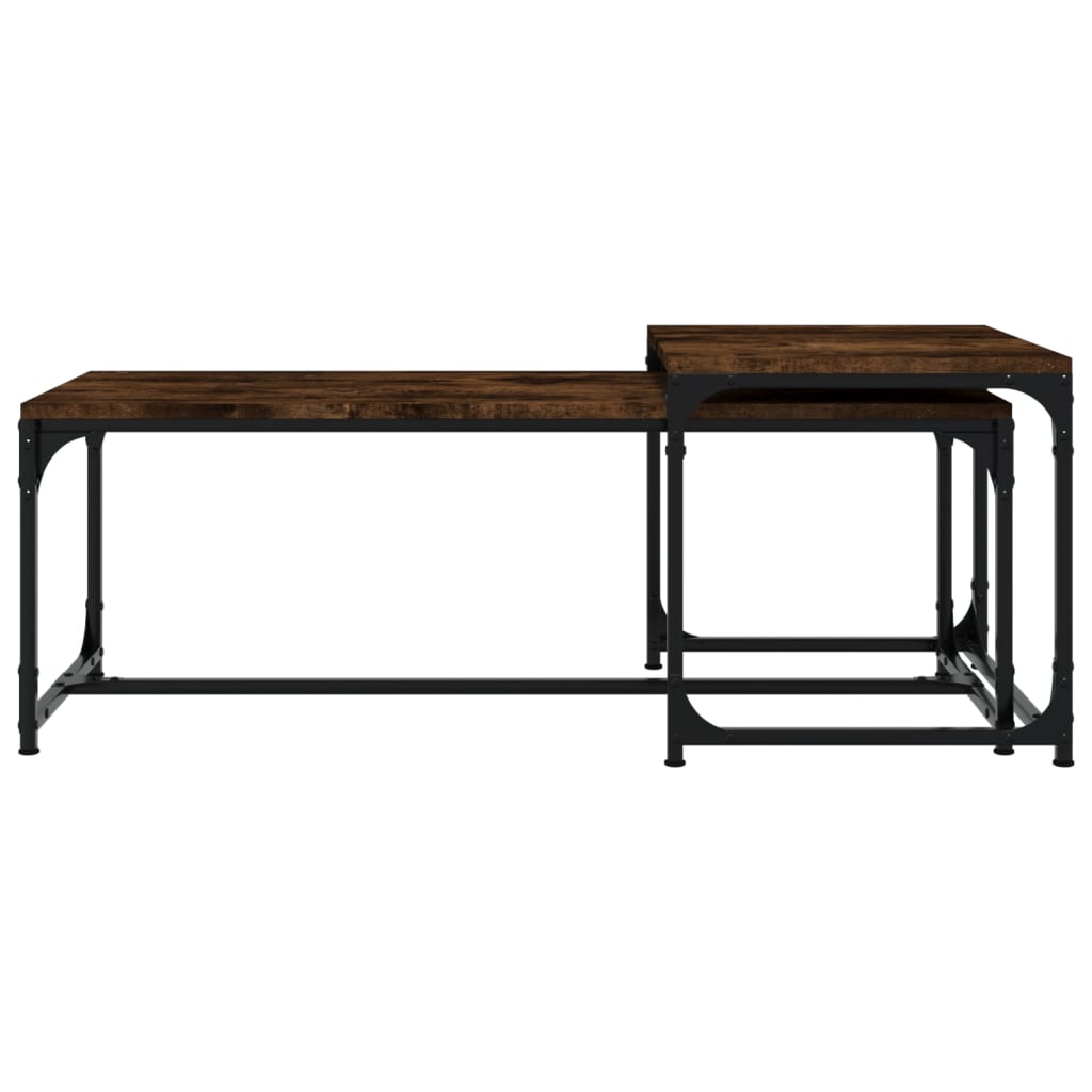 Tables basses 2 pcs Chêne fumé Bois d'ingénierie - XIOS