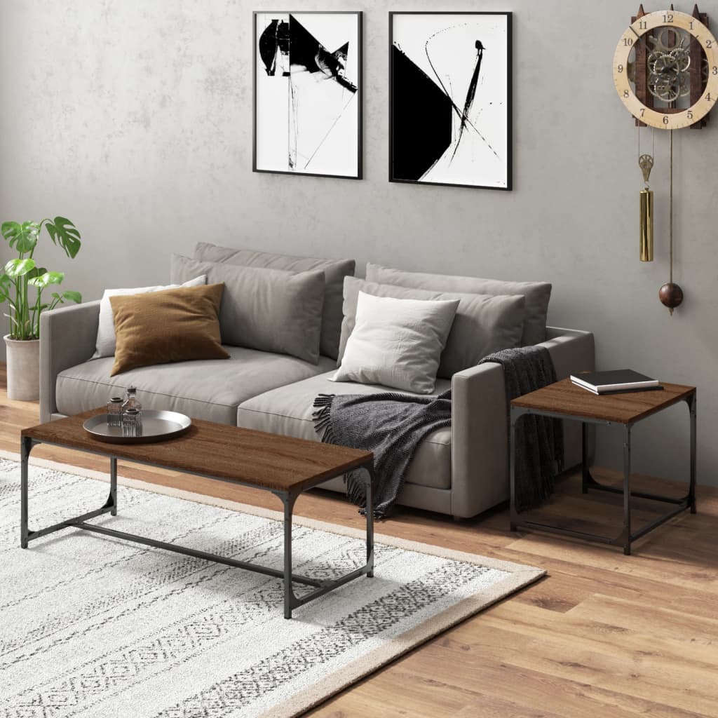 Tables basses 2 pcs Chêne marron Bois d'ingénierie - XIOS