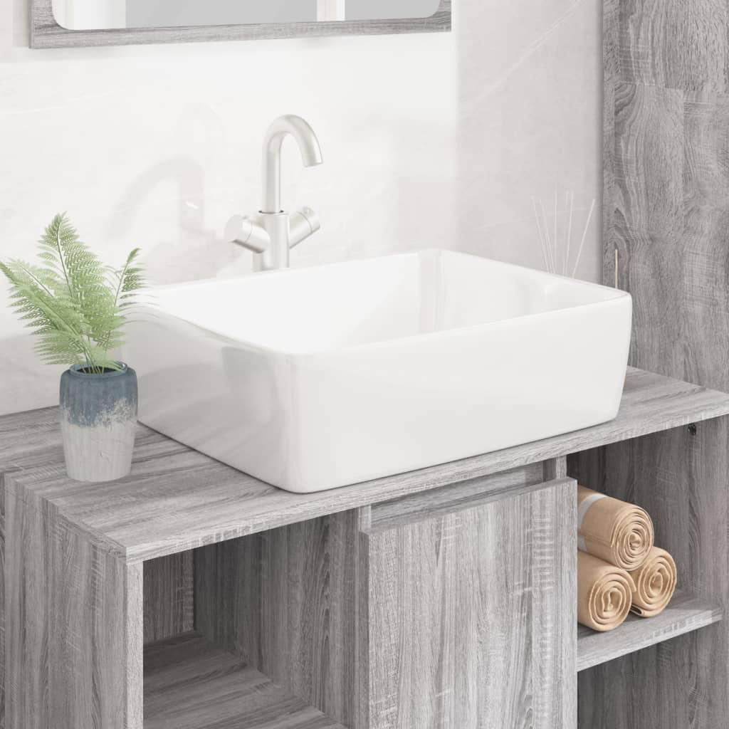 Lavabo blanc 48x37x13 cm céramique rectangle Lavabos vidaXL