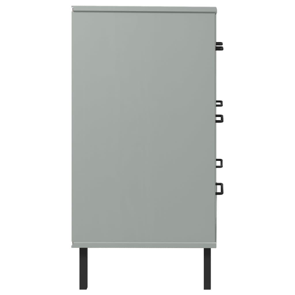 Buffet avec 3 tiroirs Gris 77x40x79,5 cm Bois massif OSLO - XIOS