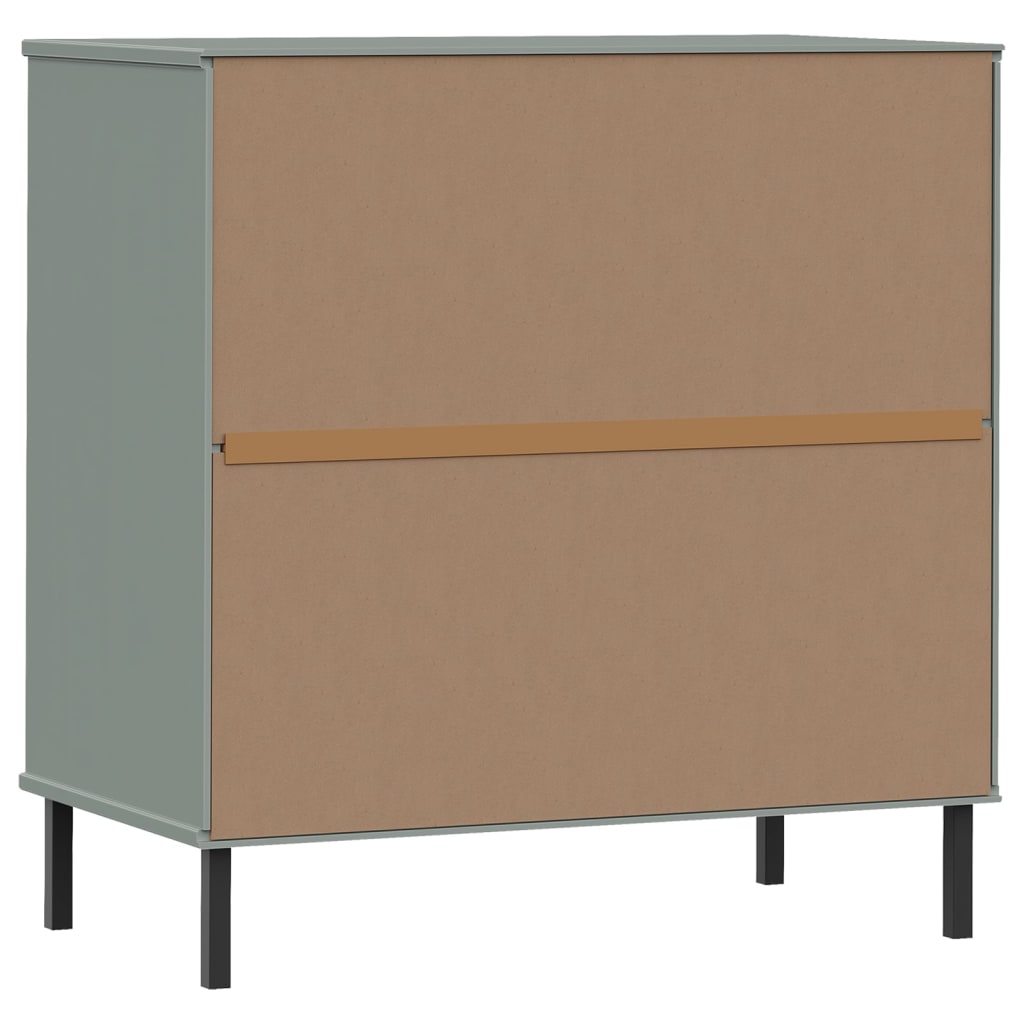 Buffet avec 3 tiroirs Gris 77x40x79,5 cm Bois massif OSLO - XIOS