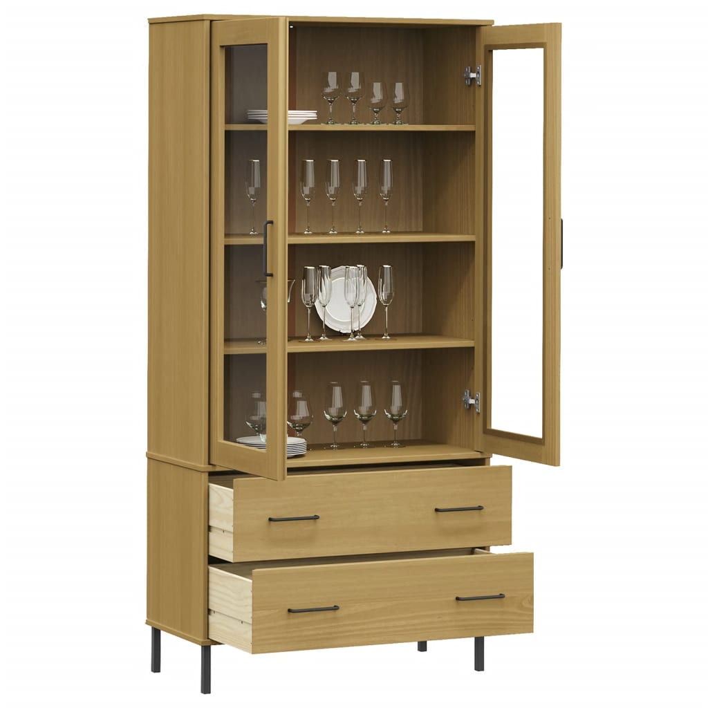 Bibliothèque avec pieds en métal Marron 85x35x172,5cm Bois OSLO - XIOS