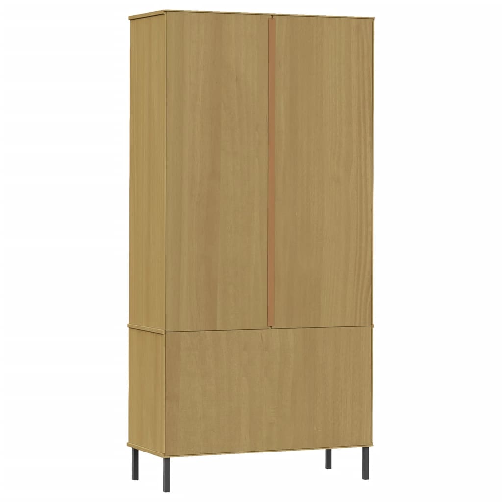 Bibliothèque avec pieds en métal Marron 85x35x172,5cm Bois OSLO - XIOS