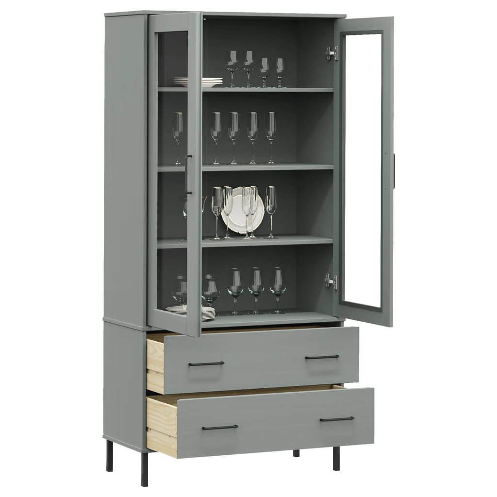 Bibliothèque avec pieds en métal Gris 85x35x172,5 cm Bois OSLO - XIOS