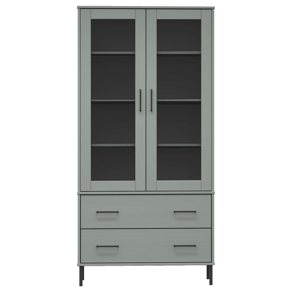 Bibliothèque avec pieds en métal Gris 85x35x172,5 cm Bois OSLO - XIOS