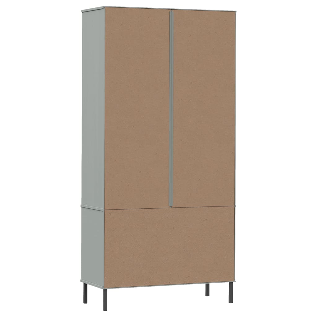 Bibliothèque avec pieds en métal Gris 85x35x172,5 cm Bois OSLO - XIOS