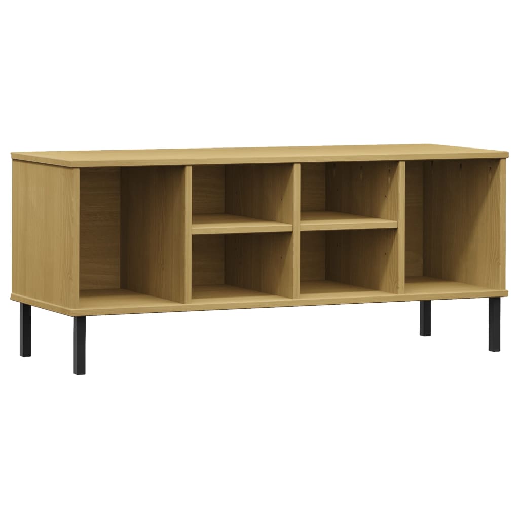 Étagère à chaussures pieds en métal Brun 106x35x45 cm Bois OSLO - XIOS