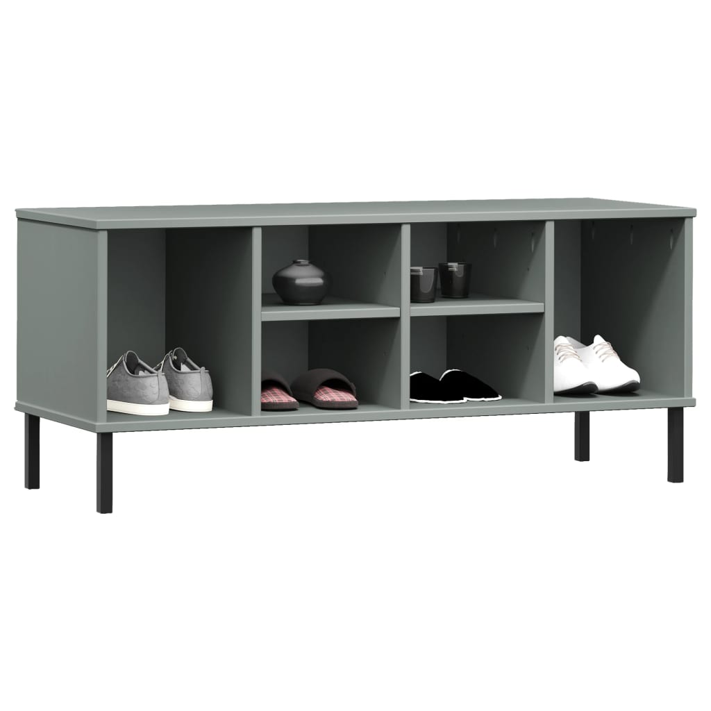 Étagère à chaussures pieds en métal Gris 106x35x45 cm Bois OSLO - XIOS