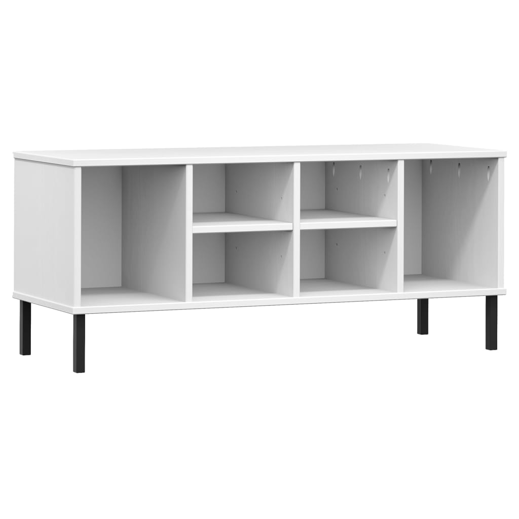 Étagère à chaussures pieds en métal Blanc 106x35x45cm Bois OSLO - XIOS