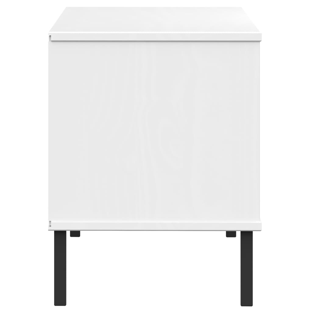 Étagère à chaussures pieds en métal Blanc 106x35x45cm Bois OSLO - XIOS