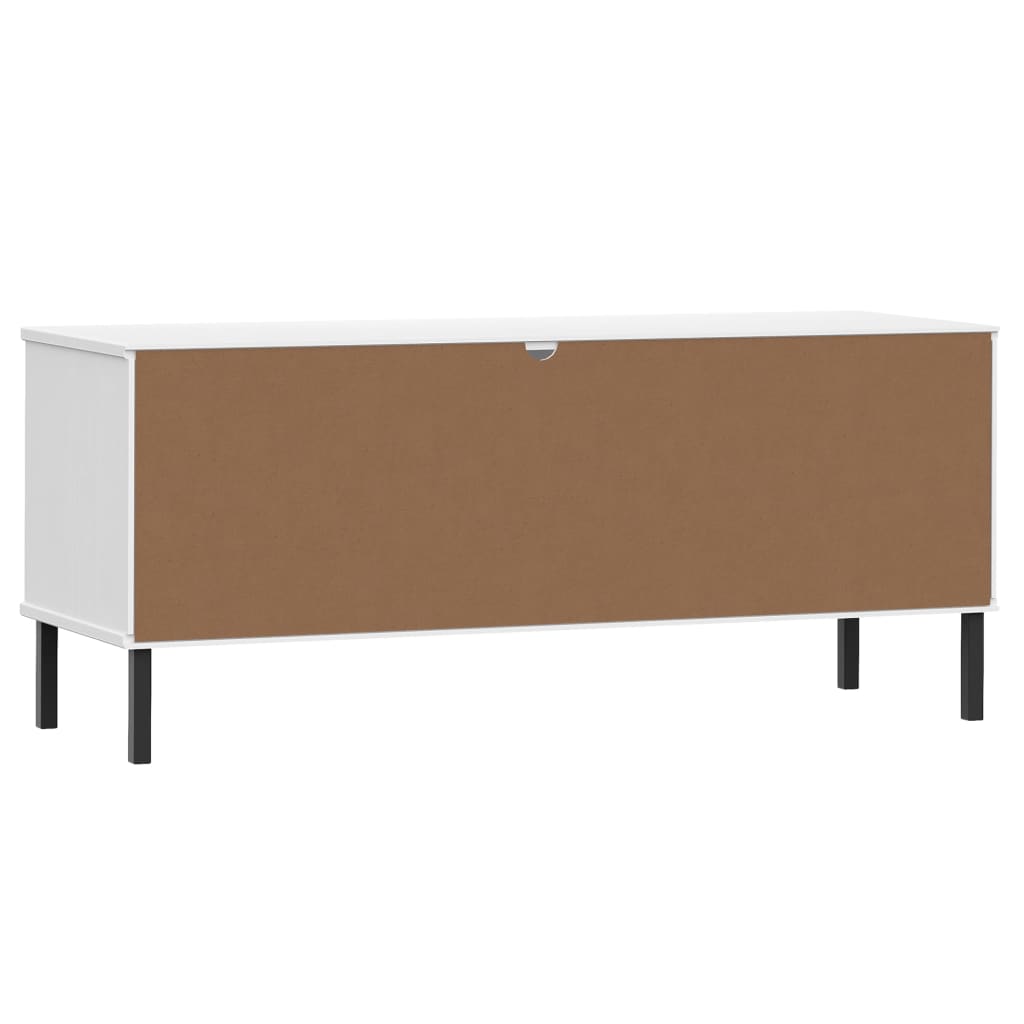 Étagère à chaussures pieds en métal Blanc 106x35x45cm Bois OSLO - XIOS